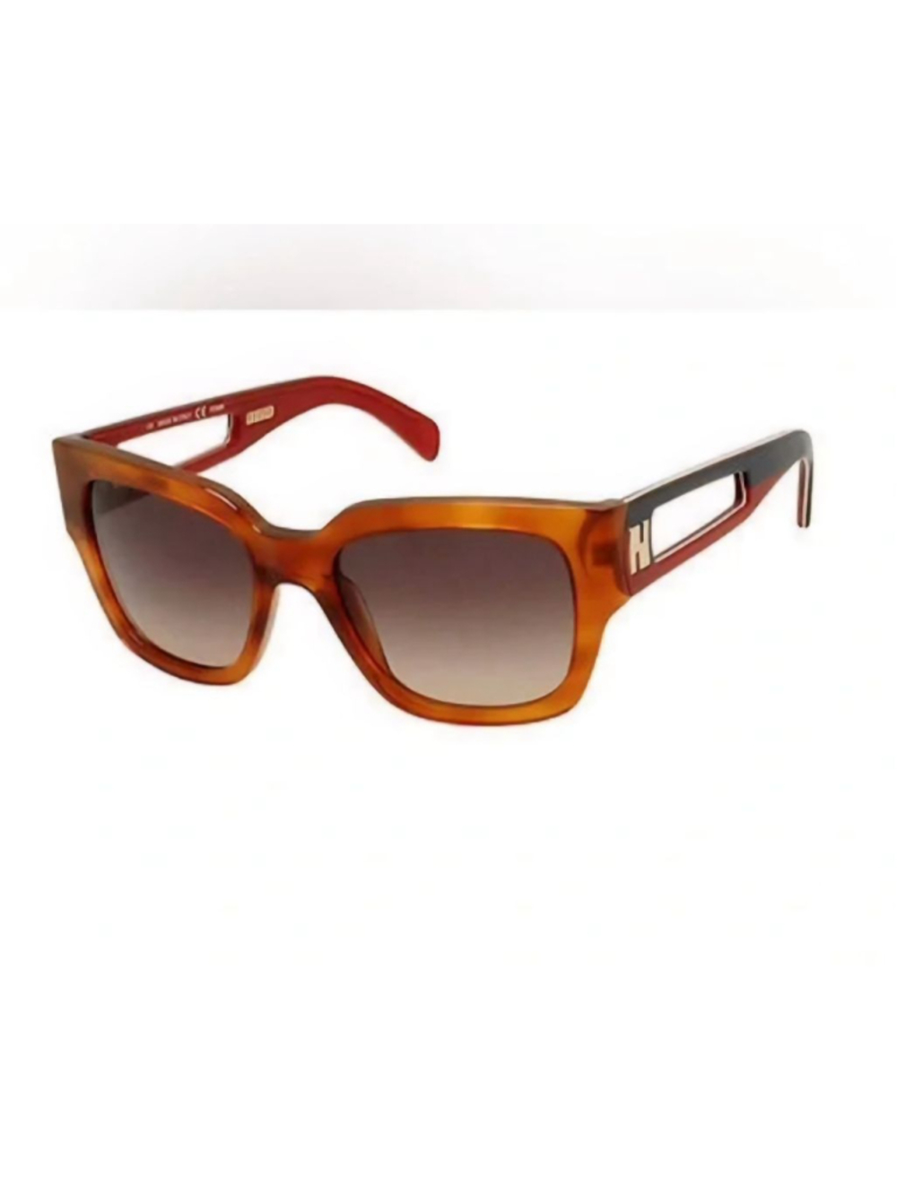 FENDI Blonde Havana Brown Red Square Gradient Sunglasses FS5276 215